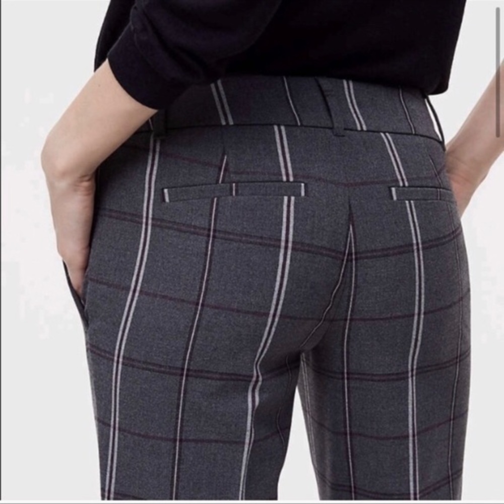 LOFT Black and Gray Plaid Pants - Picture 2 of 5